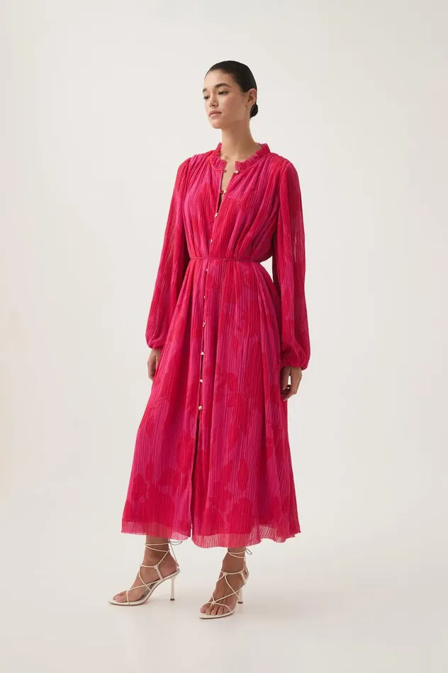Pelmet Midi Dress Florescent Rose Women Aje Dresses Pelmet Midi Dress Florescent Rose Women Aje Dresses