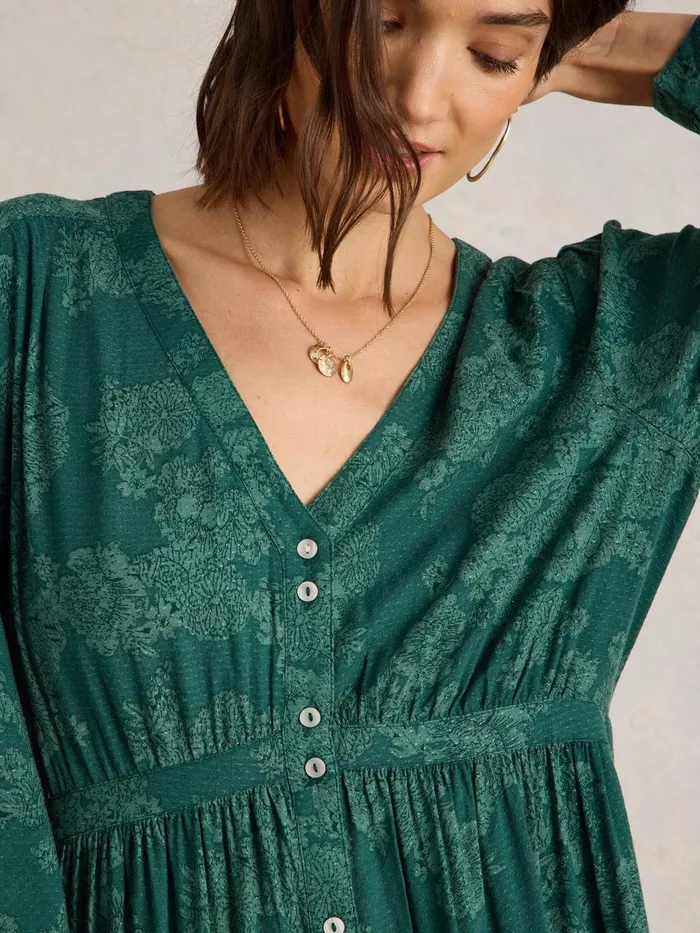 Phoebe Midi Dress Teal Print Women White Stuff Dresses Phoebe Midi Dress Teal Print Women White Stuff Dresses