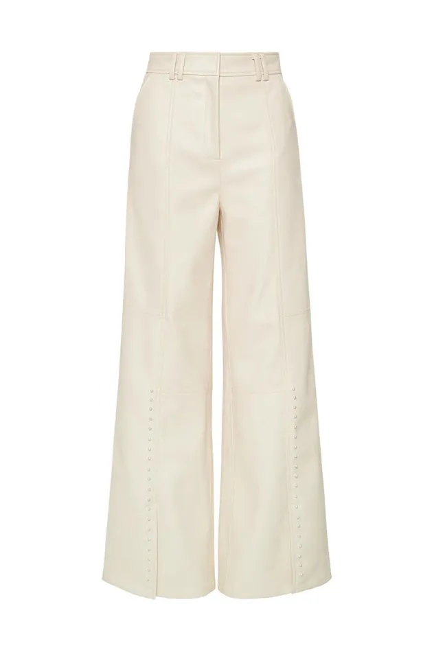 Phoebe Wide Leg Pant Sandstone Beige Women Aje Pants Phoebe Wide Leg Pant Sandstone Beige Women Aje Pants