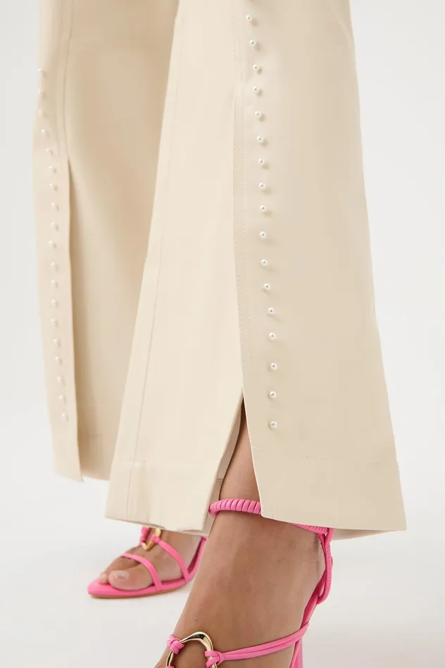 Phoebe Wide Leg Pant Sandstone Beige Women Aje Pants Phoebe Wide Leg Pant Sandstone Beige Women Aje Pants