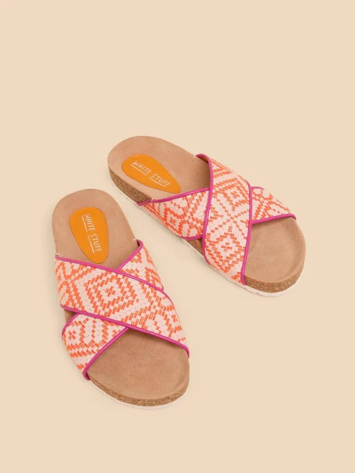Poppy Footbed Sandal Orange Multi Women White Stuff Sandals
