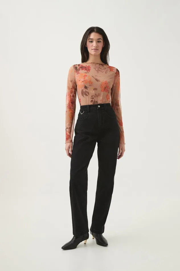 Portal Mesh Skivvy Meadow Blooms Women Aje Tops Portal Mesh Skivvy Meadow Blooms Women Aje Tops