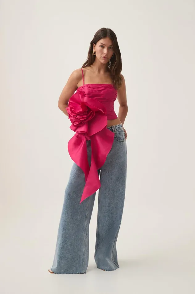 Potion Spiral Top Rich Magenta Women Aje Tops