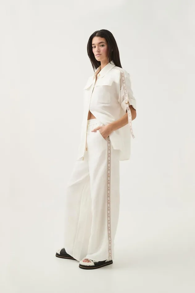 Principle Logo Shirt Ivory Women Aje Matching Sets Principle Logo Shirt Ivory Women Aje Matching Sets
