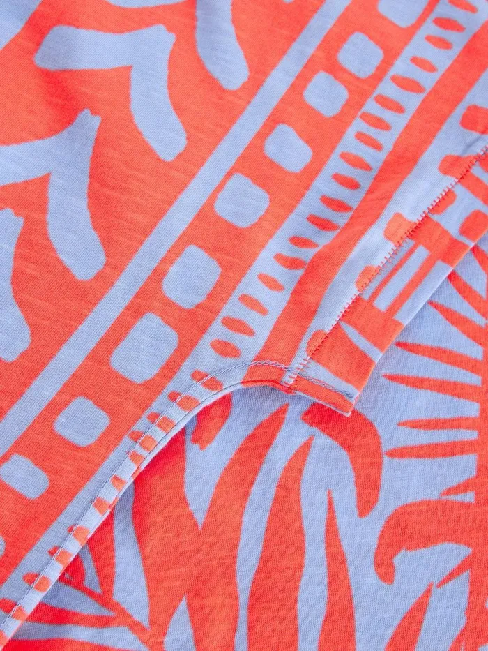 PRINTED NELLY NOTCH TEE Coral Print Women White Stuff Tops and Tees PRINTED NELLY NOTCH TEE Coral Print Women White Stuff Tops and Tees