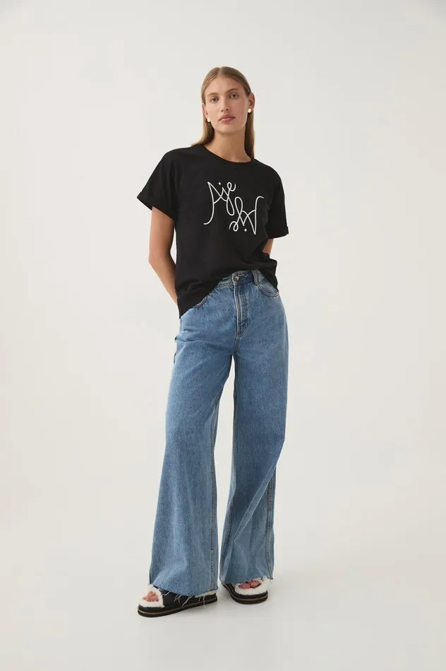 Prophecy Logo Oversized Tee Blackwhite Logo Women Aje Tees
