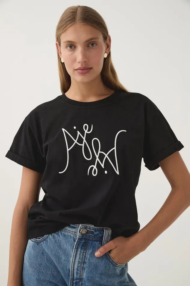 Prophecy Logo Oversized Tee Blackwhite Logo Women Aje Tees Prophecy Logo Oversized Tee Blackwhite Logo Women Aje Tees