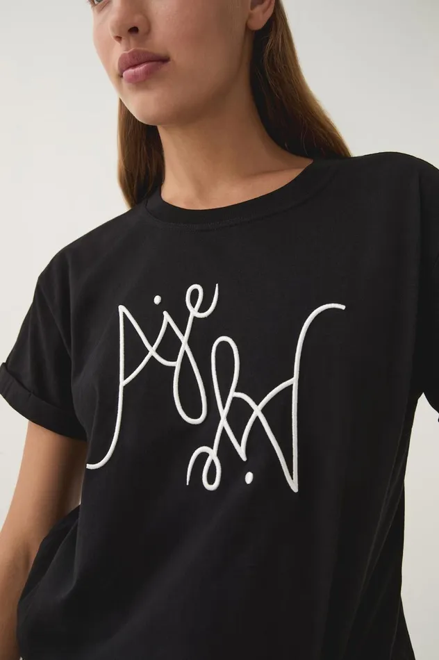 Prophecy Logo Oversized Tee Blackwhite Logo Women Aje Tees Prophecy Logo Oversized Tee Blackwhite Logo Women Aje Tees