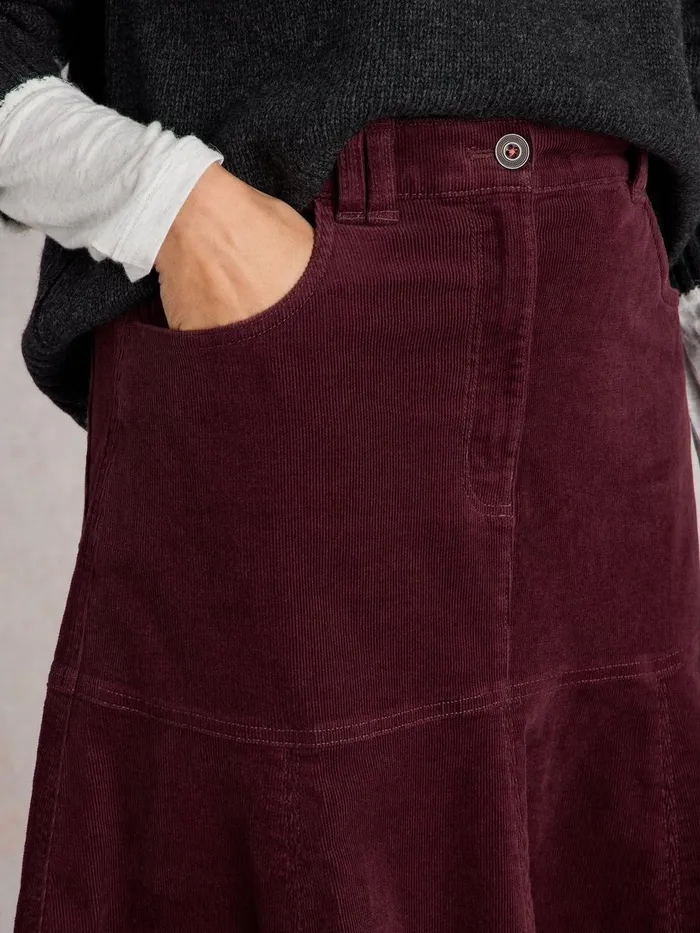 Quinn Organic Cord Midi Skirt Dk Plum Women White Stuff Skirts Quinn Organic Cord Midi Skirt Dk Plum Women White Stuff Skirts