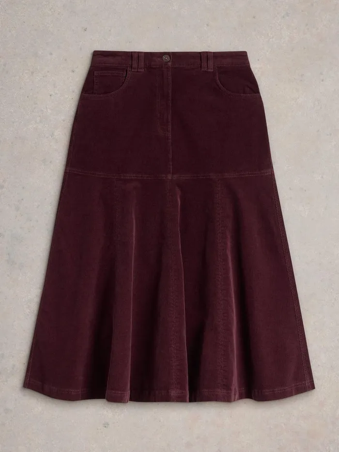 Quinn Organic Cord Midi Skirt Dk Plum Women White Stuff Skirts Quinn Organic Cord Midi Skirt Dk Plum Women White Stuff Skirts