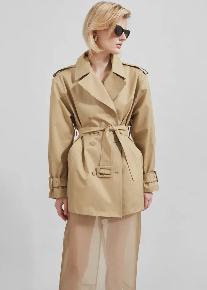 Raleigh Trench Coat 8211 Beige Women The Frankie Shop Clothing
