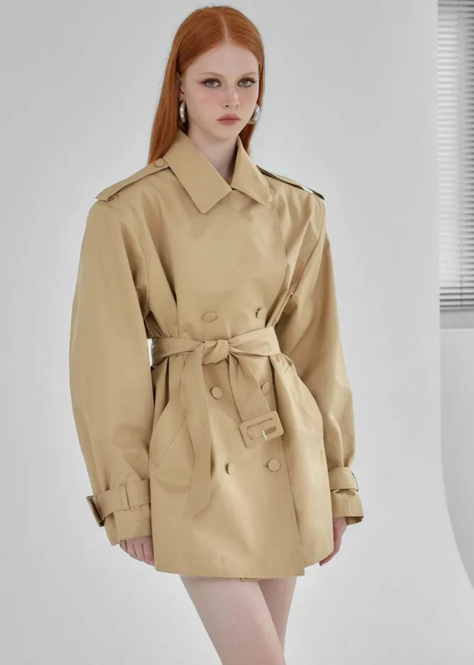 Raleigh Trench Coat 8211 Beige Women The Frankie Shop Clothing
