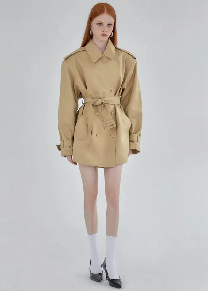 Raleigh Trench Coat 8211 Beige Women The Frankie Shop Clothing