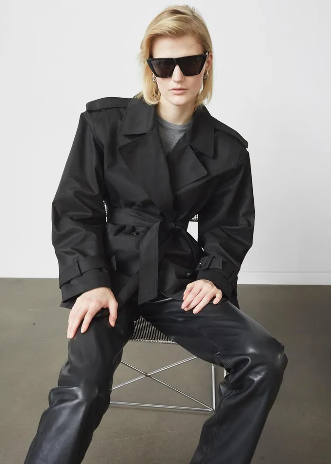 Raleigh Trench Coat 8211 Black Women The Frankie Shop Clothing