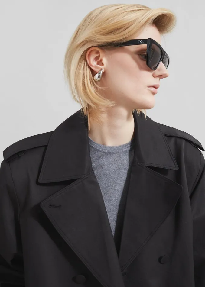 Raleigh Trench Coat 8211 Black Women The Frankie Shop Clothing