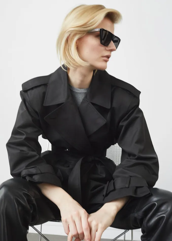 Raleigh Trench Coat 8211 Black Women The Frankie Shop Clothing
