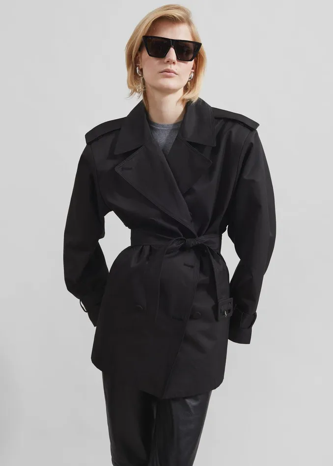 Raleigh Trench Coat 8211 Black Women The Frankie Shop Clothing