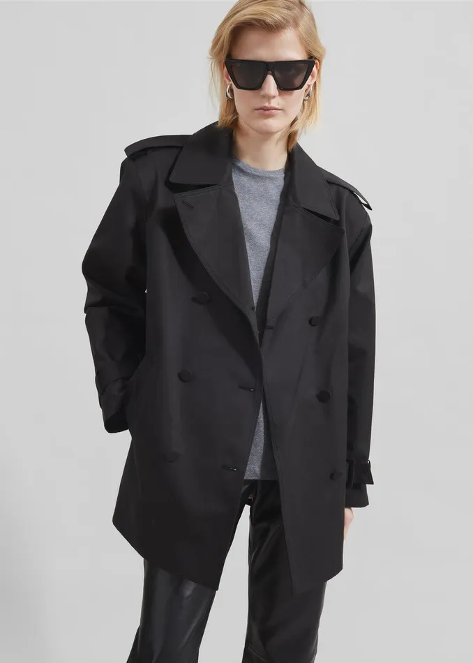 Raleigh Trench Coat 8211 Black Women The Frankie Shop Clothing
