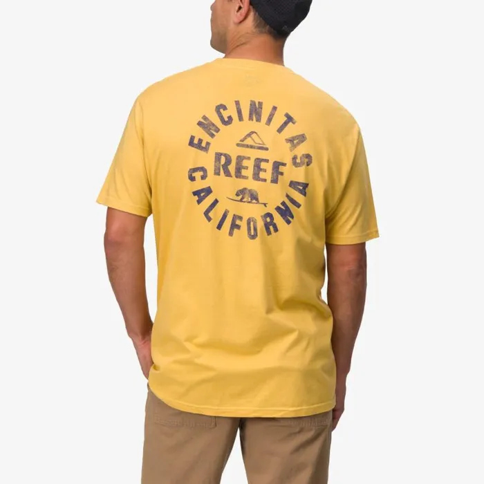 Rancho Short Sleeve TShirt Ochre Navy Men Reef TShirts