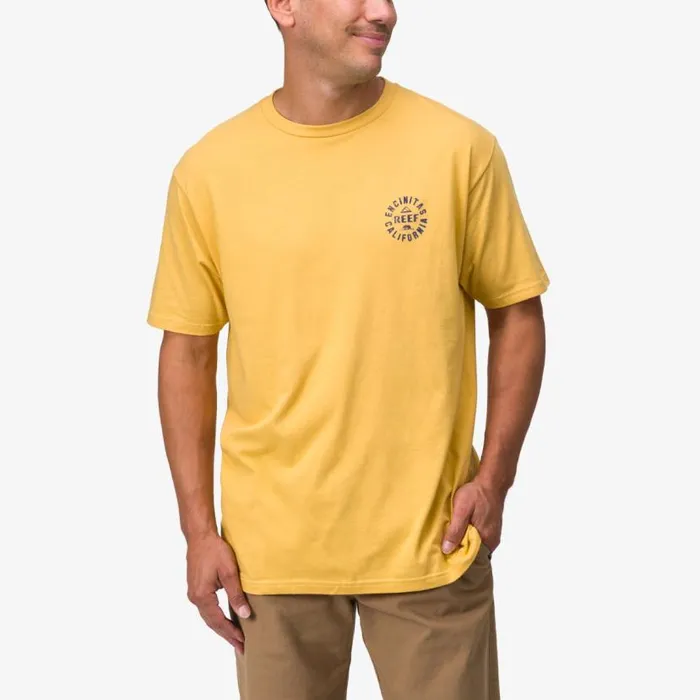 Rancho Short Sleeve TShirt Ochre Navy Men Reef TShirts