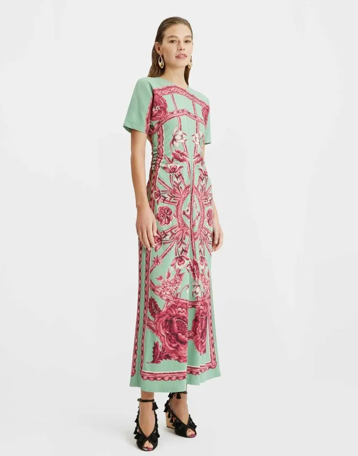 Ready To Wear Dresses La Double J Angelica Dress Zodiac Place Acquamarine In Envers Satin Ready To Wear Dresses La Double J Angelica Dress Zodiac Place Acquamarine In Envers Satin