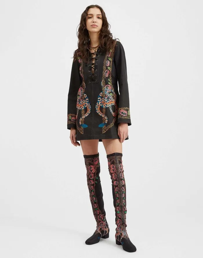 Ready To Wear Dresses La Double J Chiara Dress Eve Black In Denim