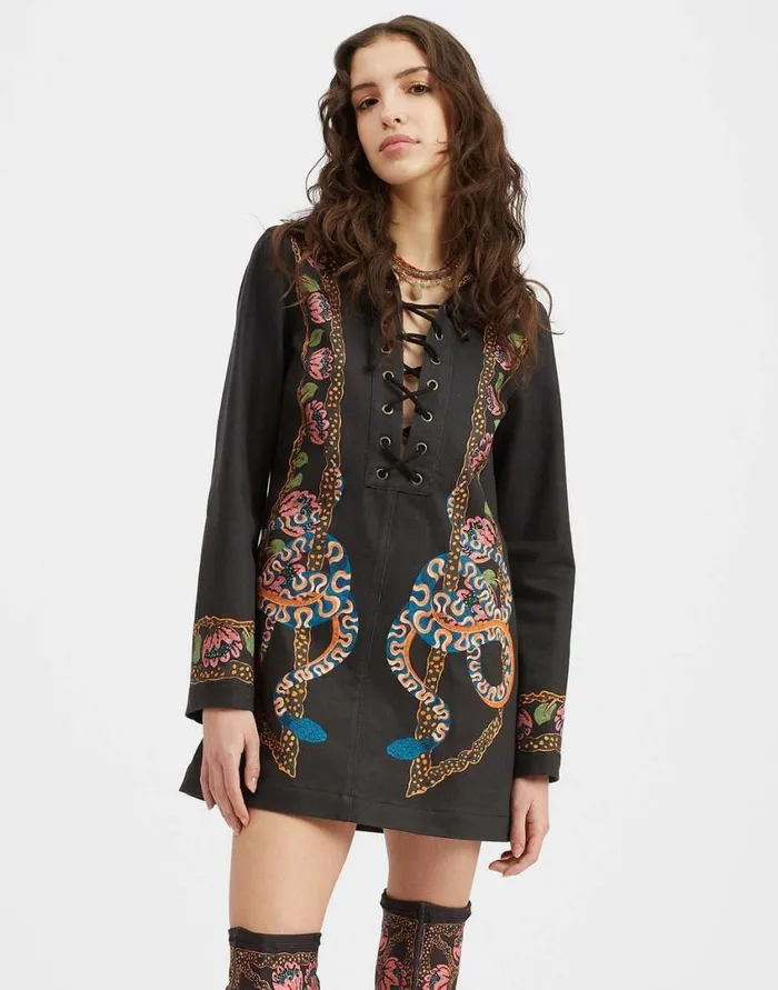 Ready To Wear Dresses La Double J Chiara Dress Eve Black In Denim Ready To Wear Dresses La Double J Chiara Dress Eve Black In Denim