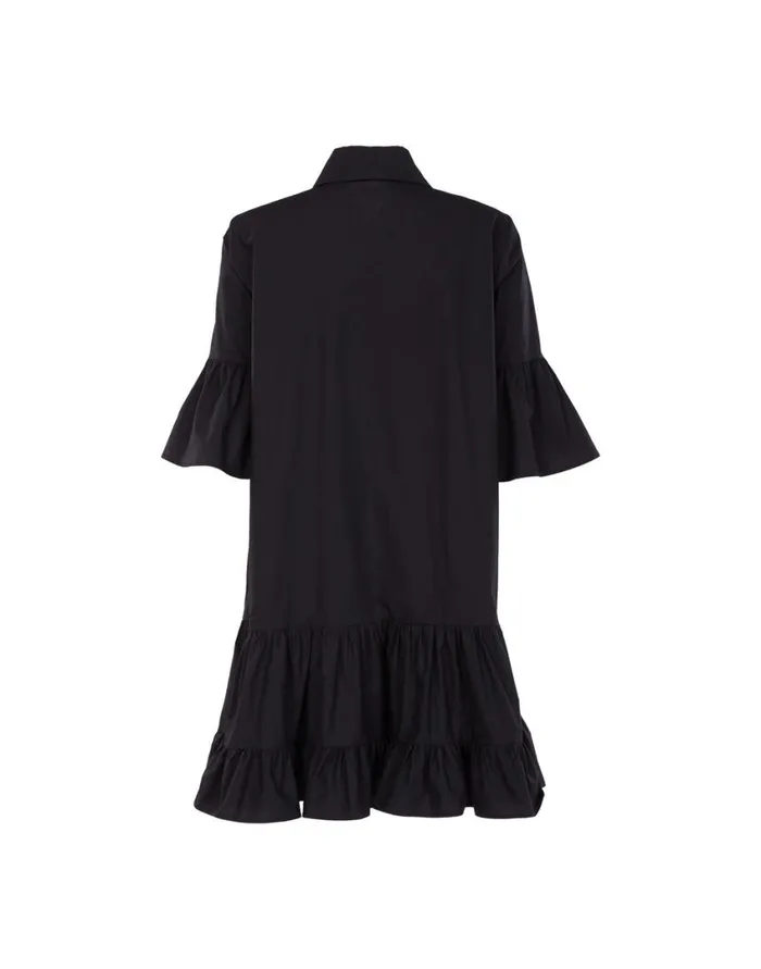 Ready To Wear Dresses La Double J Choux Dress Solid Black In Cotton Poplin Ready To Wear Dresses La Double J Choux Dress Solid Black In Cotton Poplin