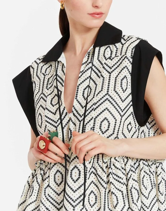 Ready To Wear Dresses La Double J Jackie Mini Dress Solid Ivory In Cotton Sangallo Ready To Wear Dresses La Double J Jackie Mini Dress Solid Ivory In Cotton Sangallo