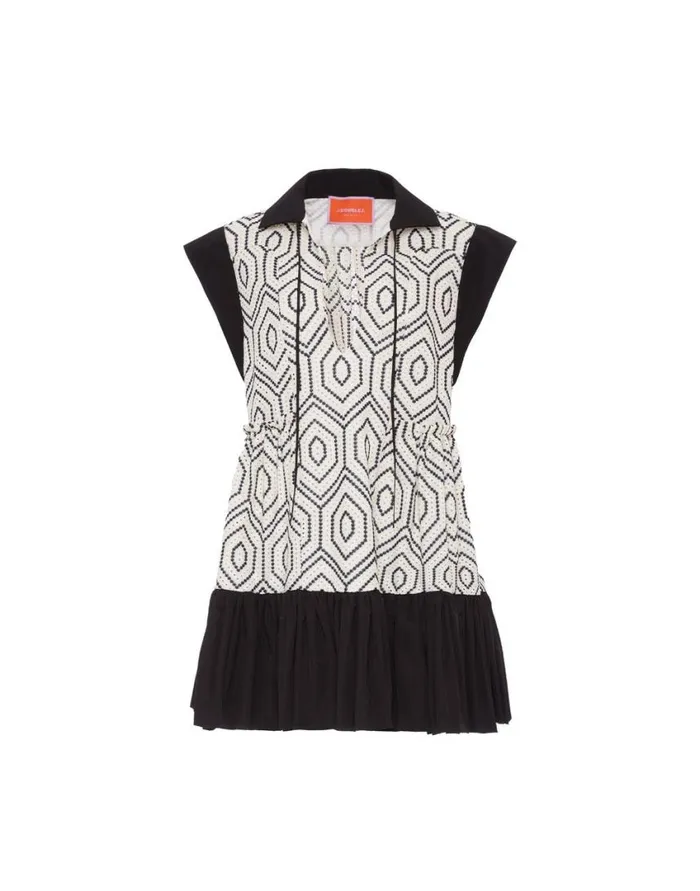 Ready To Wear Dresses La Double J Jackie Mini Dress Solid Ivory In Cotton Sangallo Ready To Wear Dresses La Double J Jackie Mini Dress Solid Ivory In Cotton Sangallo