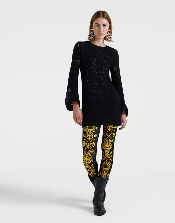 Ready To Wear Dresses La Double J Lacey Mini Supreme Swing Dress Solid Black In Embroidered Cotton Ready To Wear Dresses La Double J Lacey Mini Supreme Swing Dress Solid Black In Embroidered Cotton