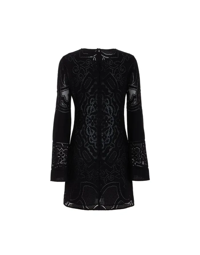 Ready To Wear Dresses La Double J Lacey Mini Supreme Swing Dress Solid Black In Embroidered Cotton Ready To Wear Dresses La Double J Lacey Mini Supreme Swing Dress Solid Black In Embroidered Cotton
