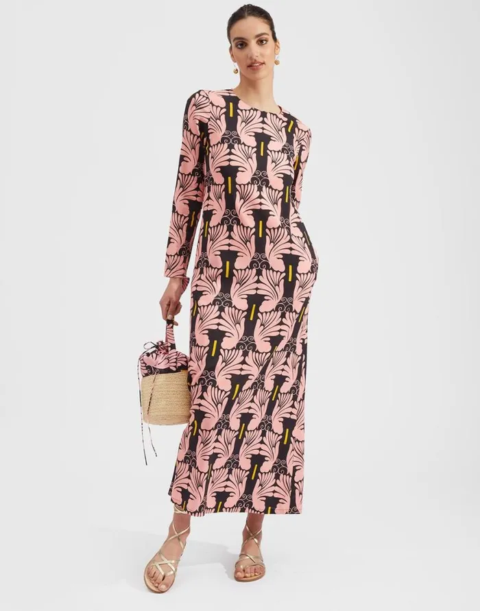 Ready To Wear Dresses La Double J Long Sleeve Swing Dress Ali Rosa In Sable