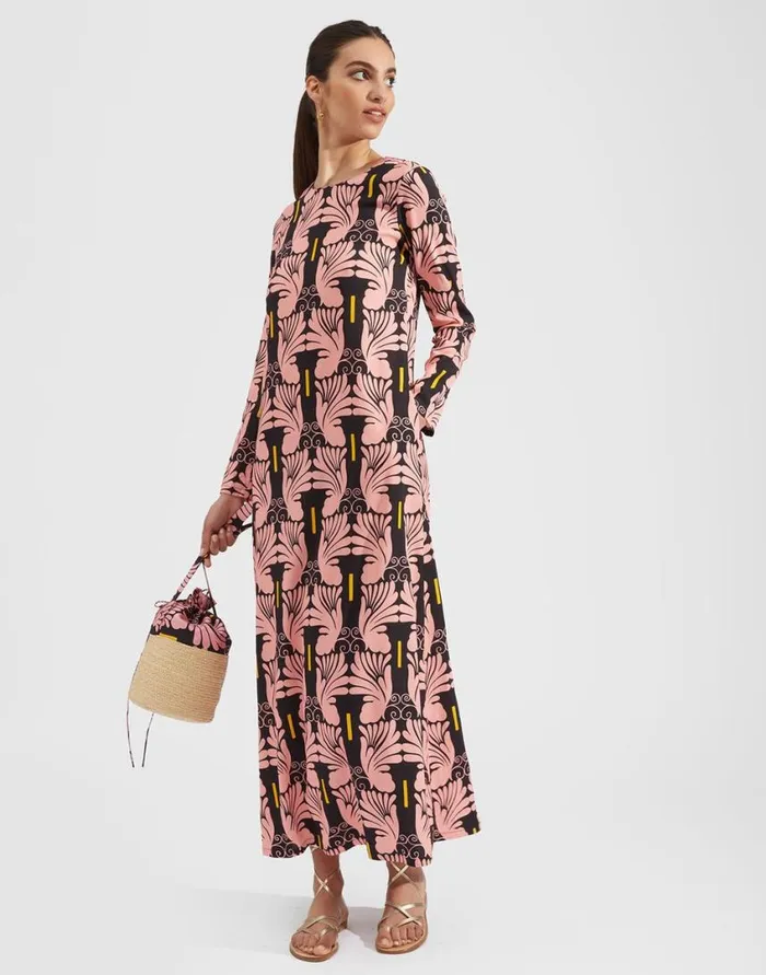 Ready To Wear Dresses La Double J Long Sleeve Swing Dress Ali Rosa In Sable Ready To Wear Dresses La Double J Long Sleeve Swing Dress Ali Rosa In Sable