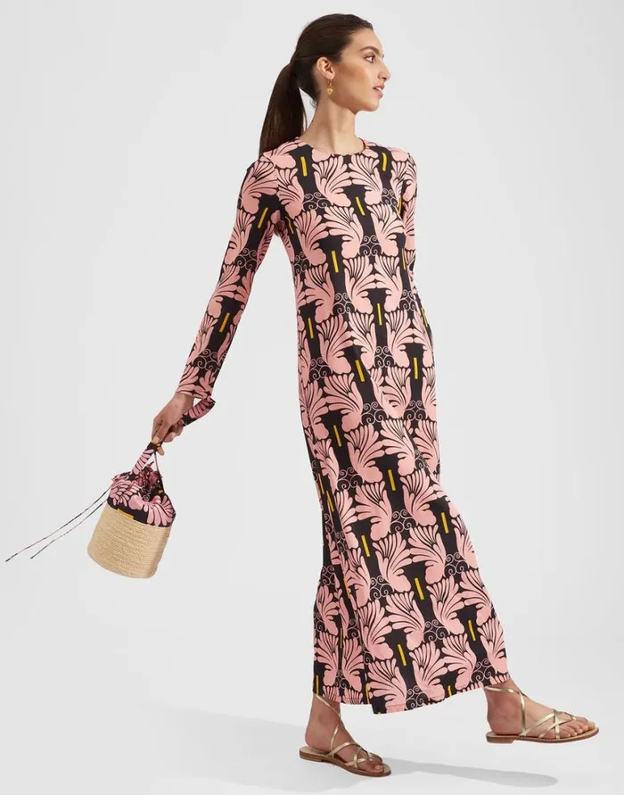 Ready To Wear Dresses La Double J Long Sleeve Swing Dress Ali Rosa In Sable Ready To Wear Dresses La Double J Long Sleeve Swing Dress Ali Rosa In Sable