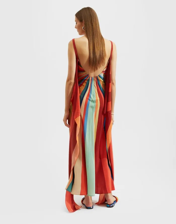 Ready To Wear Dresses La Double J SlipAround Dress Place Rainbow In Crepe De Chine Ready To Wear Dresses La Double J SlipAround Dress Place Rainbow In Crepe De Chine