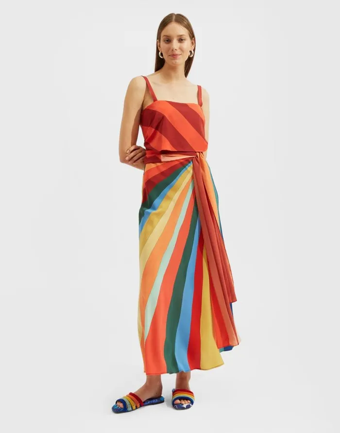 Ready To Wear Dresses La Double J SlipAround Dress Place Rainbow In Crepe De Chine Ready To Wear Dresses La Double J SlipAround Dress Place Rainbow In Crepe De Chine