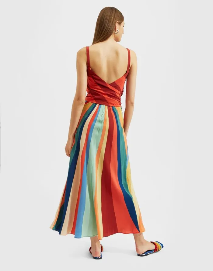 Ready To Wear Dresses La Double J SlipAround Dress Place Rainbow In Crepe De Chine Ready To Wear Dresses La Double J SlipAround Dress Place Rainbow In Crepe De Chine