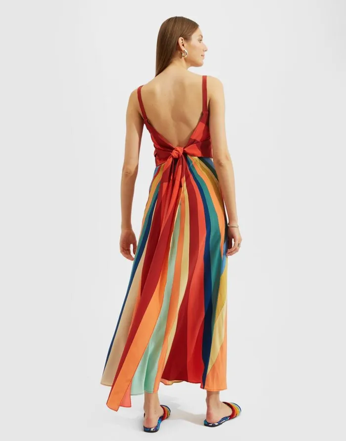 Ready To Wear Dresses La Double J SlipAround Dress Place Rainbow In Crepe De Chine Ready To Wear Dresses La Double J SlipAround Dress Place Rainbow In Crepe De Chine