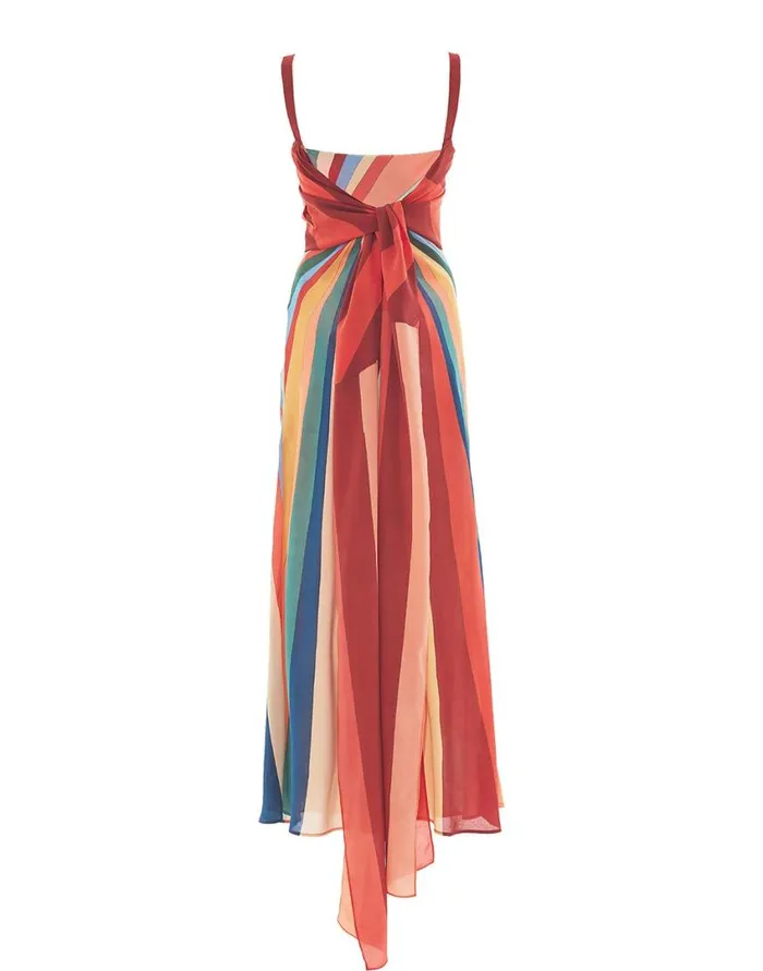Ready To Wear Dresses La Double J SlipAround Dress Place Rainbow In Crepe De Chine Ready To Wear Dresses La Double J SlipAround Dress Place Rainbow In Crepe De Chine
