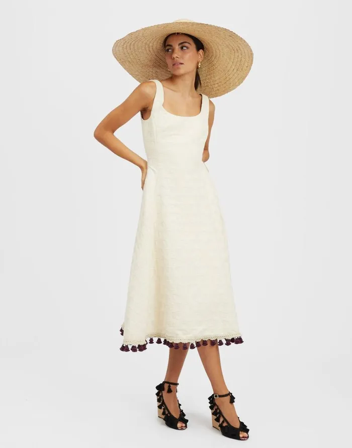 Ready To Wear Dresses La Double J Sophia Dress Embroidered Creamy In Jacquard