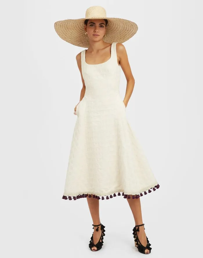 Ready To Wear Dresses La Double J Sophia Dress Embroidered Creamy In Jacquard Ready To Wear Dresses La Double J Sophia Dress Embroidered Creamy In Jacquard