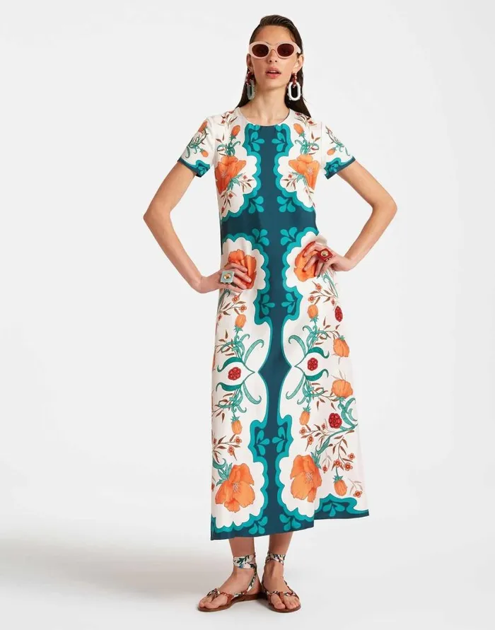 Ready To Wear Dresses La Double J Swing Dress Morpheus Place Orange In Silk Twill