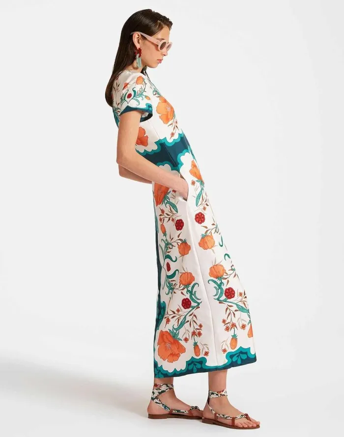 Ready To Wear Dresses La Double J Swing Dress Morpheus Place Orange In Silk Twill
