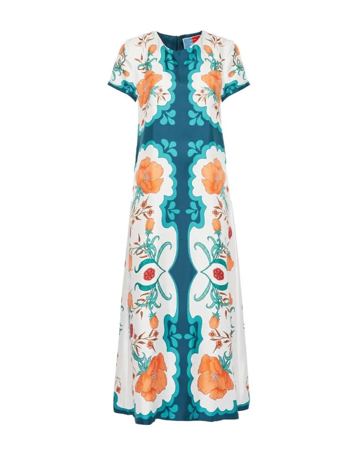Ready To Wear Dresses La Double J Swing Dress Morpheus Place Orange In Silk Twill
