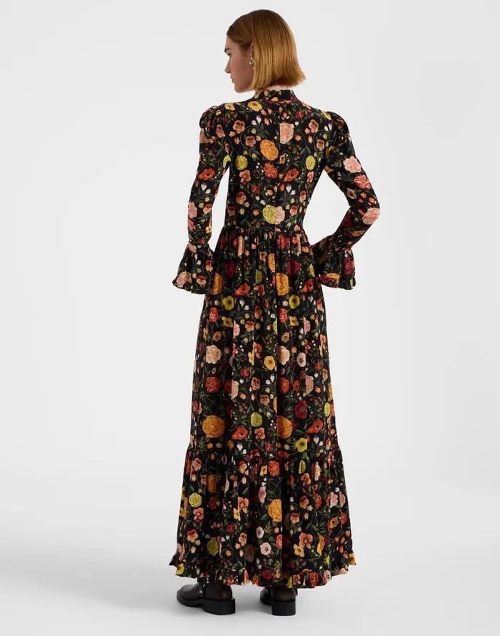 Ready To Wear Dresses La Double J Visconti Dress Botticelli Black In Crepe De Chine Silk Ready To Wear Dresses La Double J Visconti Dress Botticelli Black In Crepe De Chine Silk