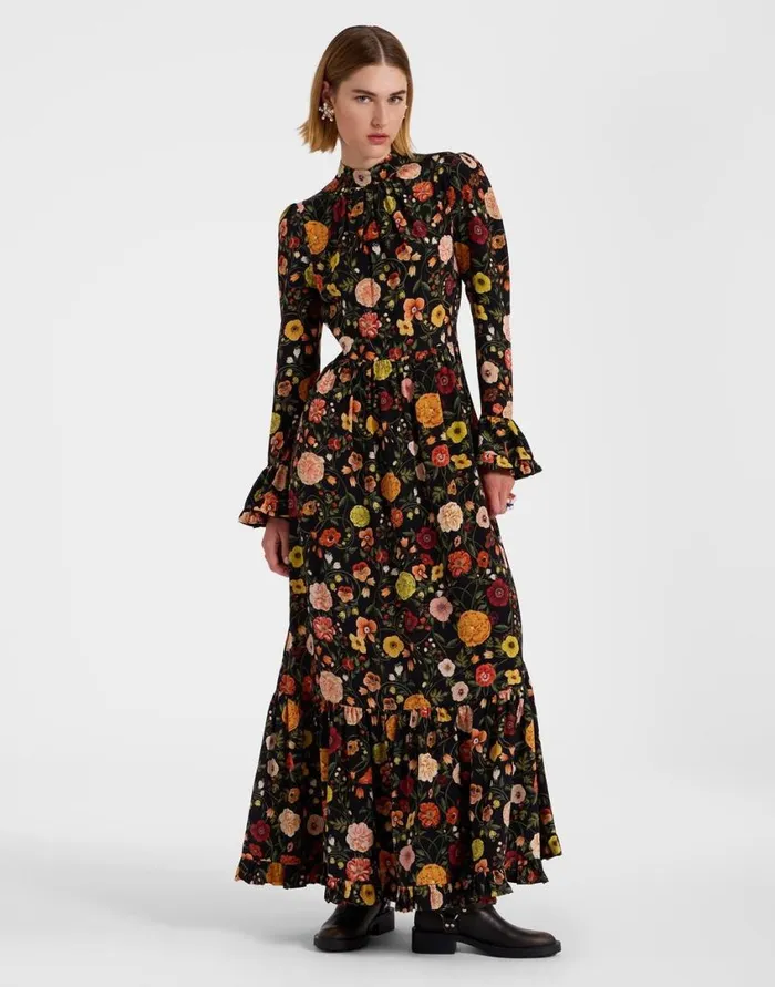 Ready To Wear Dresses La Double J Visconti Dress Botticelli Black In Crepe De Chine Silk Ready To Wear Dresses La Double J Visconti Dress Botticelli Black In Crepe De Chine Silk