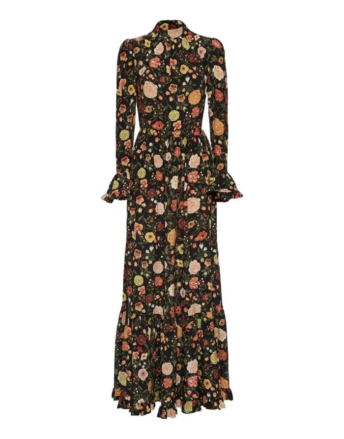 Ready To Wear Dresses La Double J Visconti Dress Botticelli Black In Crepe De Chine Silk Ready To Wear Dresses La Double J Visconti Dress Botticelli Black In Crepe De Chine Silk