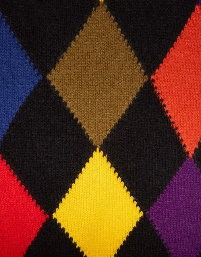 Ready To Wear Foulards and Scarves La Double J Argyle Scarf Multicolor In Wool