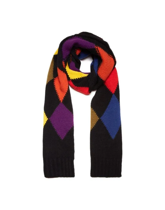 Ready To Wear Foulards and Scarves La Double J Argyle Scarf Multicolor In Wool Ready To Wear Foulards and Scarves La Double J Argyle Scarf Multicolor In Wool
